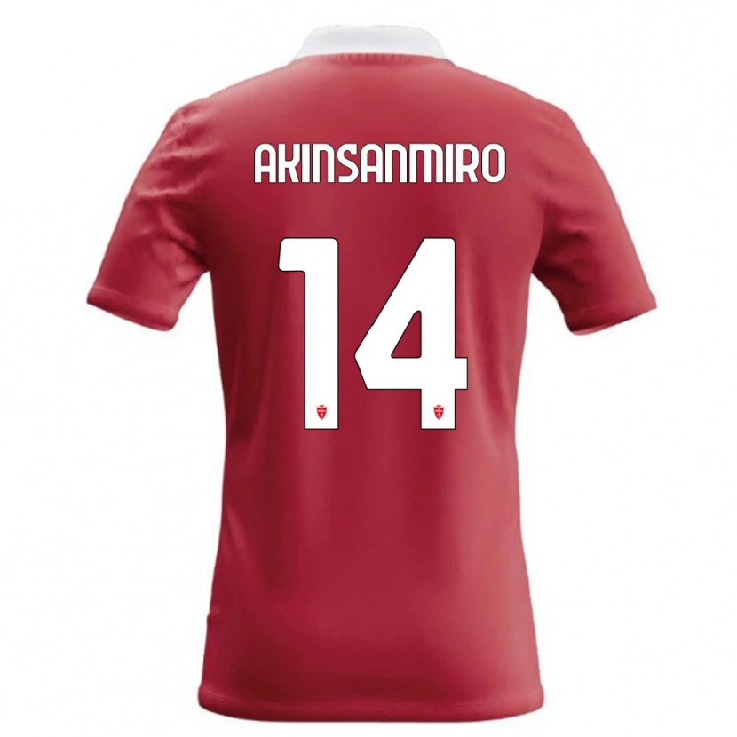 Danxen Hombre Camiseta Ebenezer Akinsanmiro #14 Rojo Blanco 1ª Equipación 2026/27 La Camisa México
