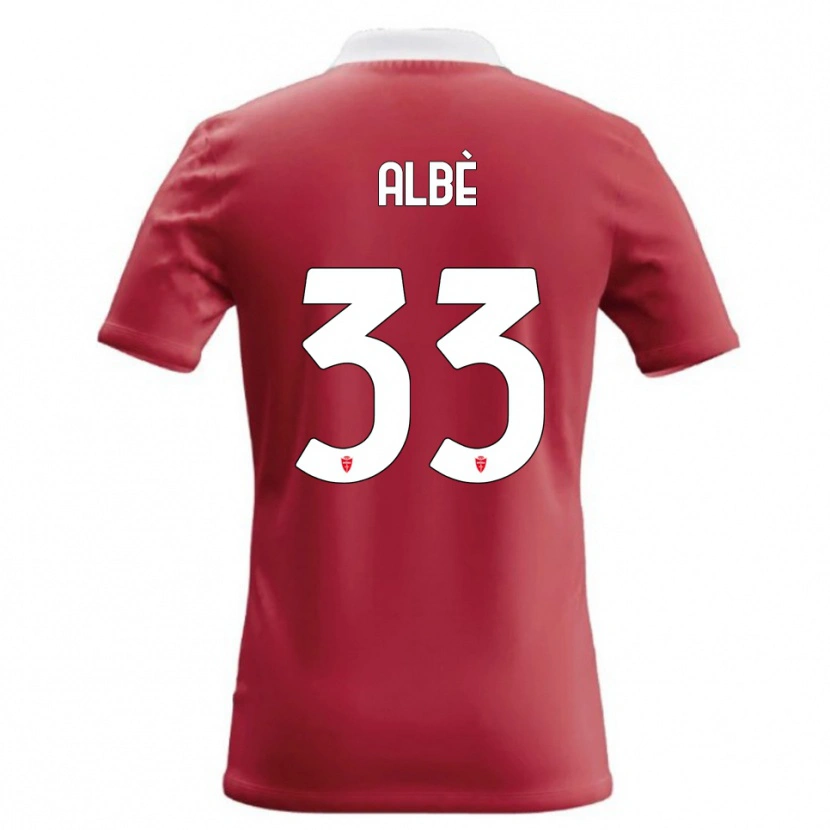Danxen Hombre Camiseta Simone Albè #33 Rojo Blanco 1ª Equipación 2026/27 La Camisa México