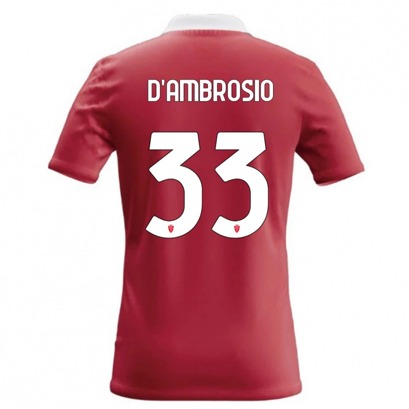 Danxen Hombre Camiseta Danilo D'ambrosio #33 Rojo Blanco 1ª Equipación 2026/27 La Camisa México