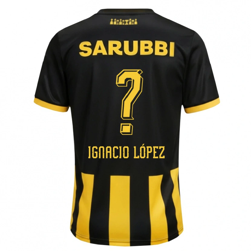 Danxen Hombre Camiseta Ignacio López #0 Negro Amarillo 1ª Equipación 2026/27 La Camisa México