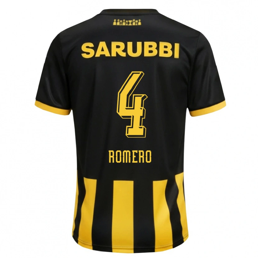 Danxen Hombre Camiseta Franco Romero #4 Negro Amarillo 1ª Equipación 2026/27 La Camisa México