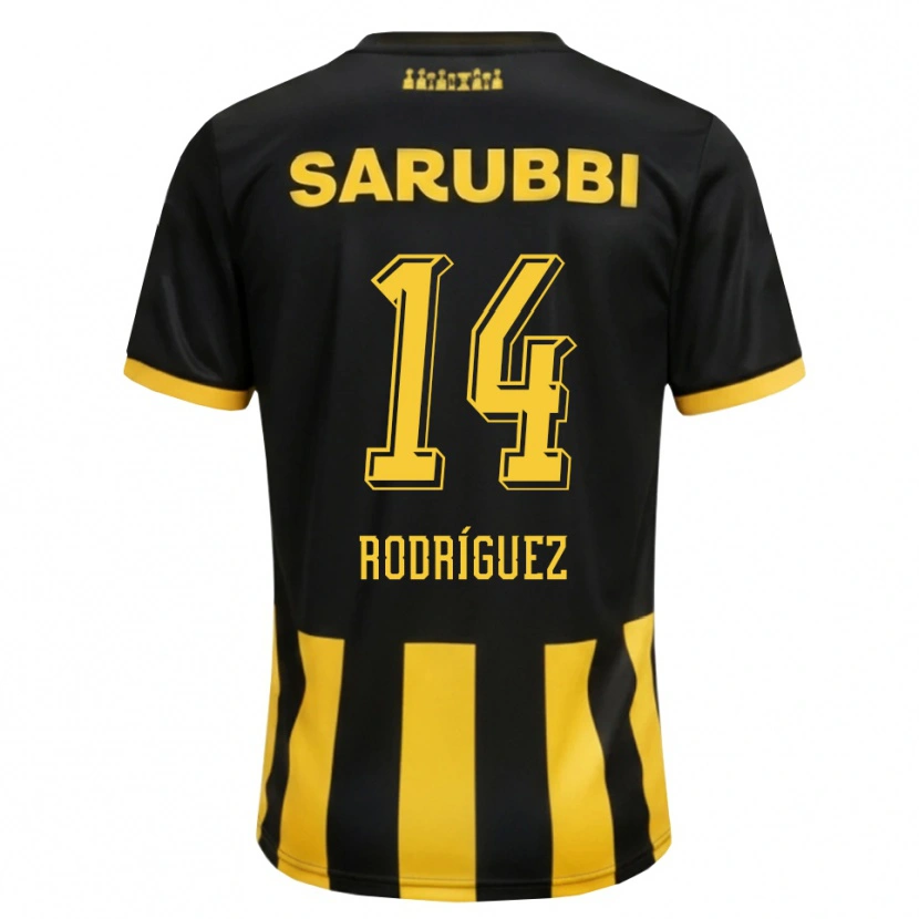 Danxen Hombre Camiseta Kevin Rodríguez #14 Negro Amarillo 1ª Equipación 2026/27 La Camisa México
