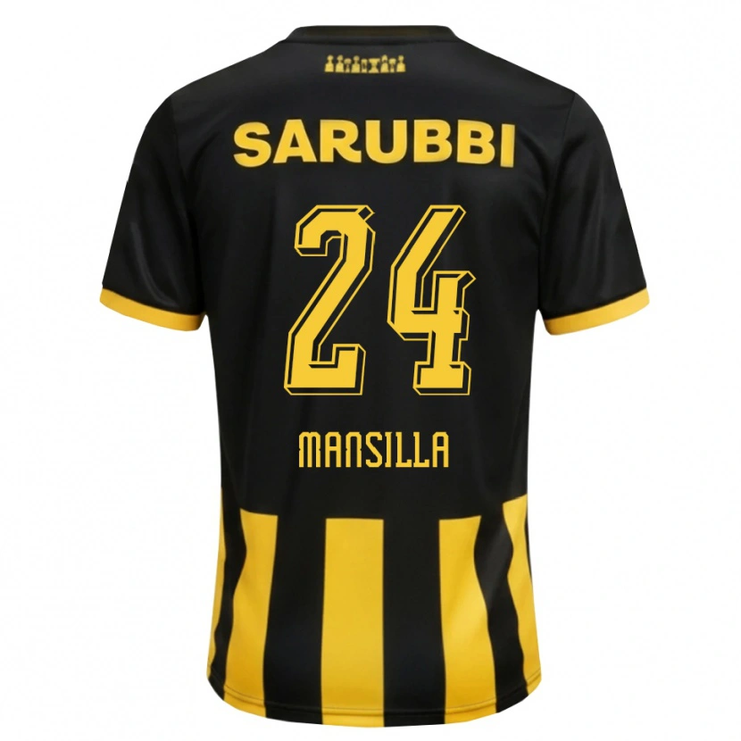 Danxen Hombre Camiseta Brian Mansilla #24 Negro Amarillo 1ª Equipación 2026/27 La Camisa México