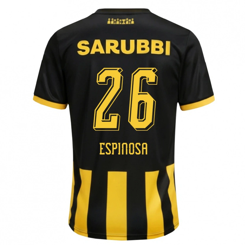 Danxen Hombre Camiseta Thiago Espinosa #26 Negro Amarillo 1ª Equipación 2026/27 La Camisa México