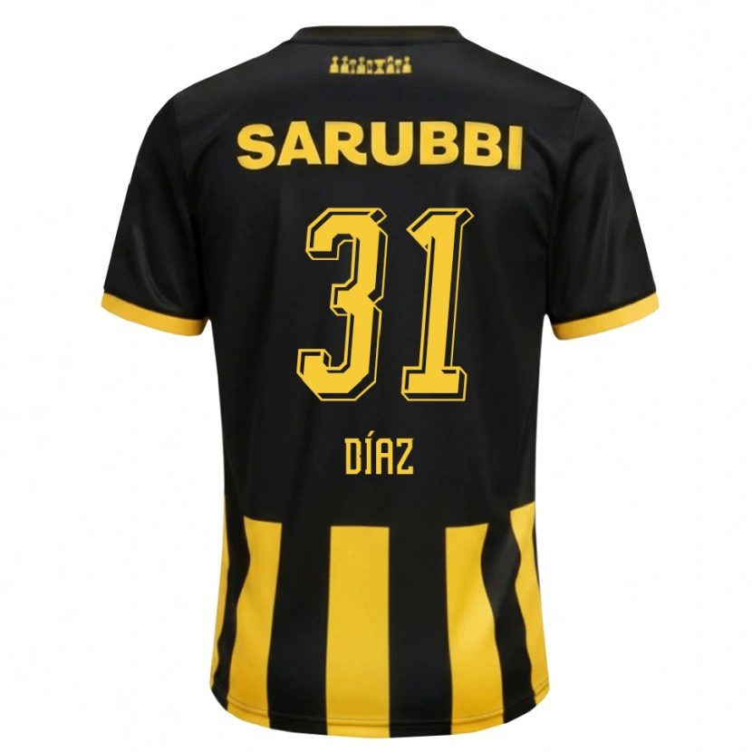 Danxen Hombre Camiseta Leandro Díaz #31 Negro Amarillo 1ª Equipación 2026/27 La Camisa México