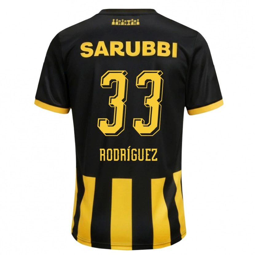 Danxen Hombre Camiseta Jonathan Rodríguez #33 Negro Amarillo 1ª Equipación 2026/27 La Camisa México