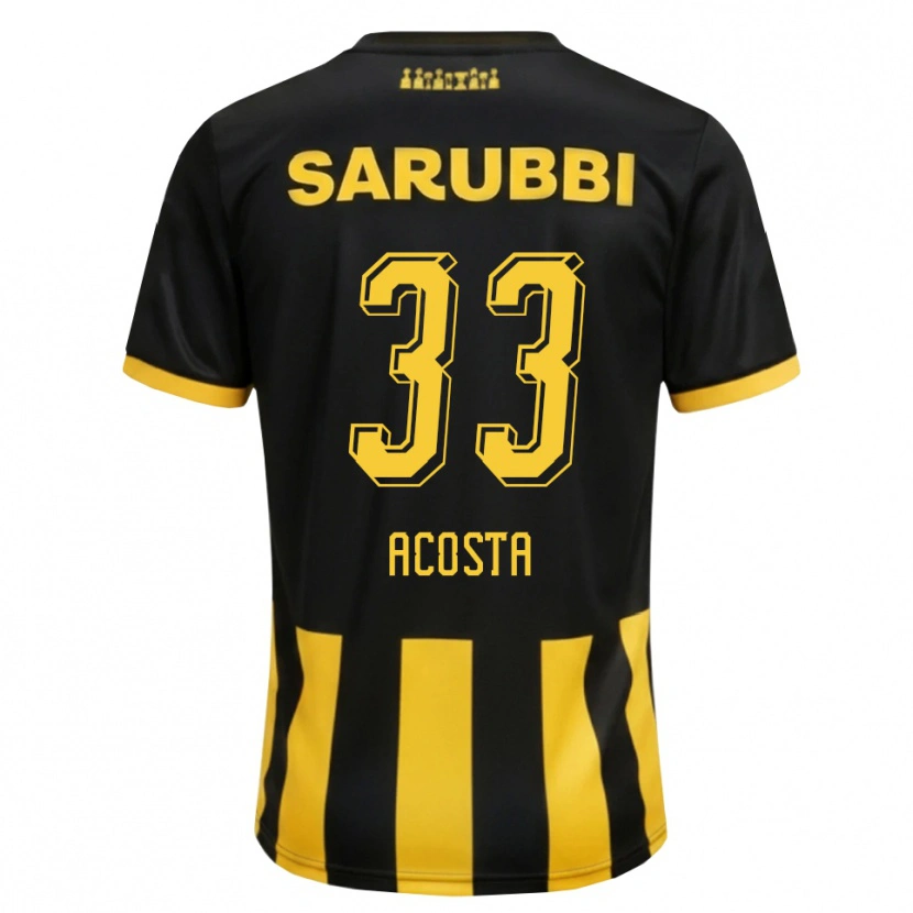 Danxen Hombre Camiseta Nahuel Acosta #33 Negro Amarillo 1ª Equipación 2026/27 La Camisa México