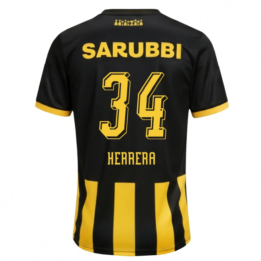 Danxen Hombre Camiseta Nahuel Herrera #34 Negro Amarillo 1ª Equipación 2026/27 La Camisa México