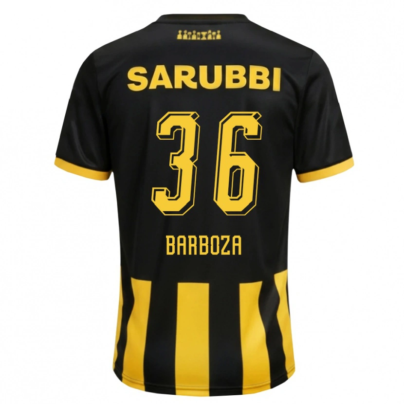 Danxen Hombre Camiseta Brian Barboza #36 Negro Amarillo 1ª Equipación 2026/27 La Camisa México