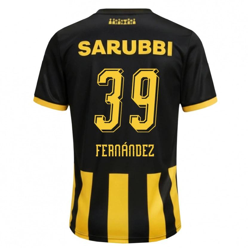 Danxen Hombre Camiseta Francisco Fernández #39 Negro Amarillo 1ª Equipación 2026/27 La Camisa México