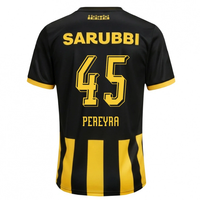 Danxen Hombre Camiseta Estevan Pereyra #45 Negro Amarillo 1ª Equipación 2026/27 La Camisa México