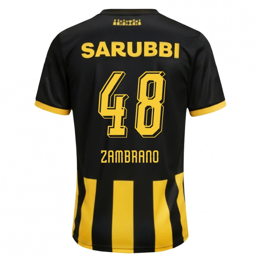 Danxen Hombre Camiseta Carlos Zambrano #48 Negro Amarillo 1ª Equipación 2026/27 La Camisa México