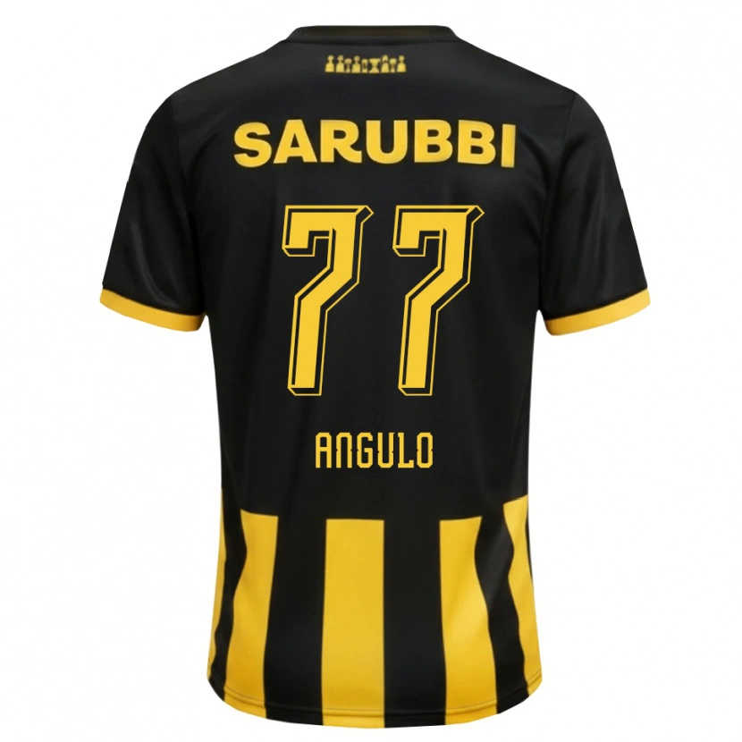 Danxen Hombre Camiseta Luis Angulo #77 Negro Amarillo 1ª Equipación 2026/27 La Camisa México