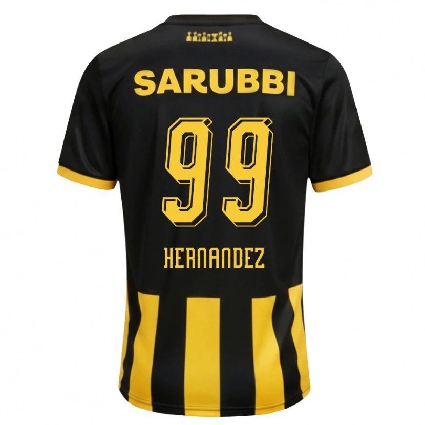 Danxen Hombre Camiseta Abel Hernández #99 Negro Amarillo 1ª Equipación 2026/27 La Camisa México