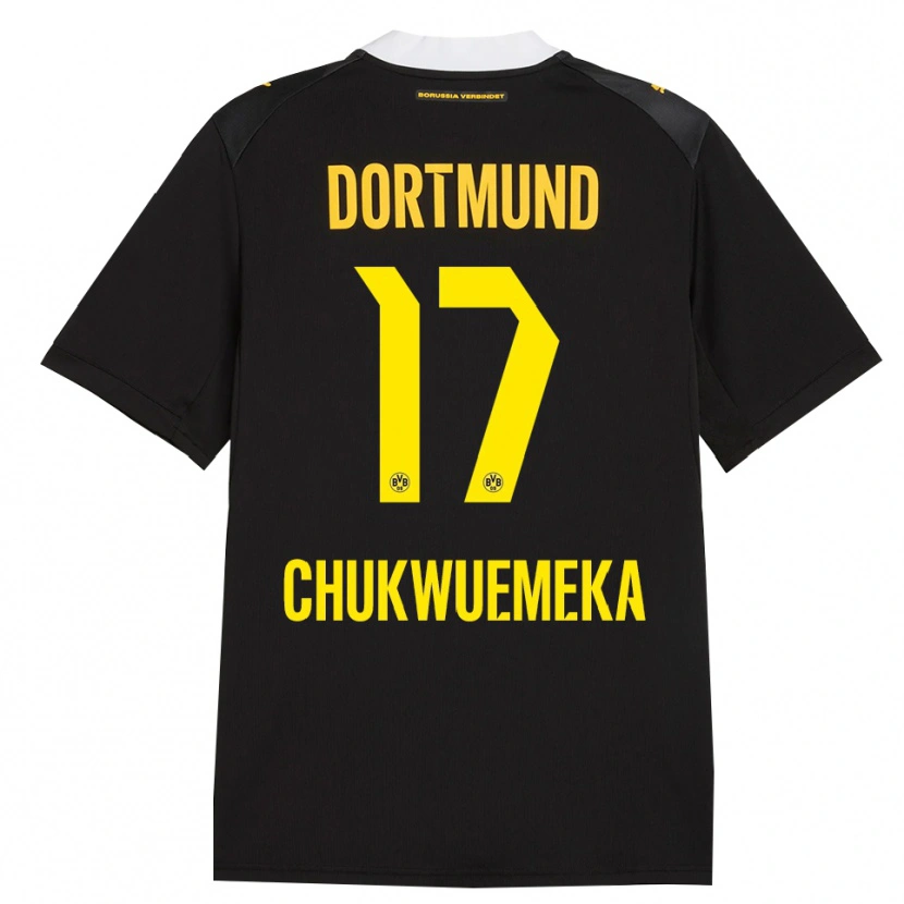 Danxen Hombre Camiseta Carney Chukwuemeka #17 Negro Rojo Amarillo 2ª Equipación 2026/27 La Camisa México
