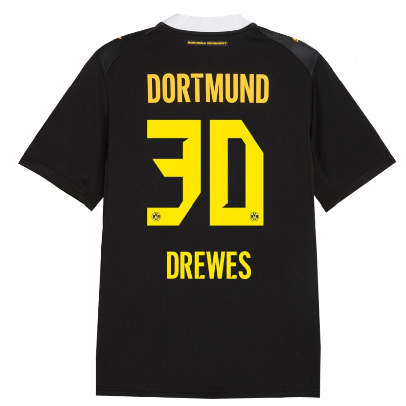 Danxen Hombre Camiseta Patrick Drewes #30 Negro Rojo Amarillo 2ª Equipación 2026/27 La Camisa México