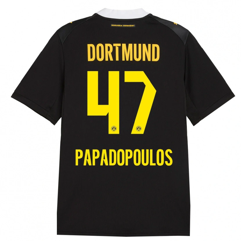 Danxen Hombre Camiseta Antonios Papadopoulos #47 Negro Rojo Amarillo 2ª Equipación 2026/27 La Camisa México