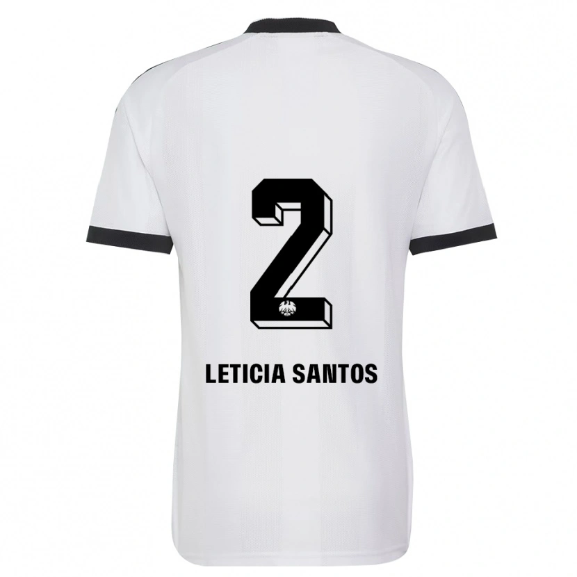 Danxen Hombre Camiseta Letícia Santos De Oliveira #2 Blanco Negro 2ª Equipación 2026/27 La Camisa México