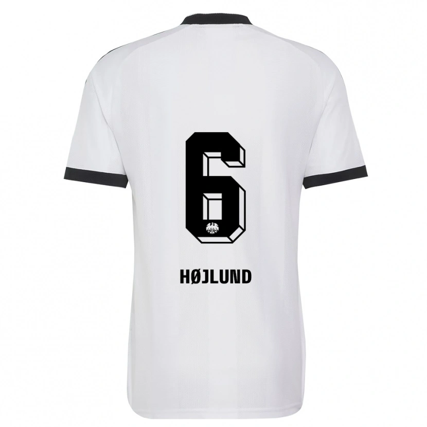 Danxen Hombre Camiseta Oscar Højlund #6 Blanco Negro 2ª Equipación 2026/27 La Camisa México