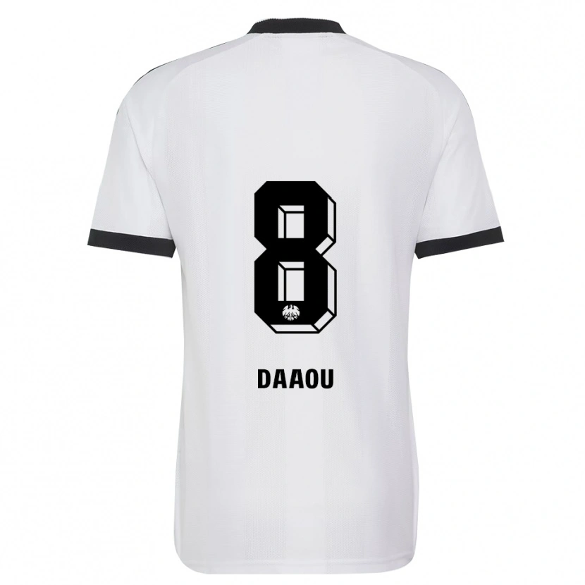 Danxen Hombre Camiseta Bilal Daaou #8 Blanco Negro 2ª Equipación 2026/27 La Camisa México
