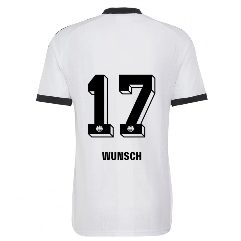 Danxen Hombre Camiseta Paul Wünsch #17 Blanco Negro 2ª Equipación 2026/27 La Camisa México