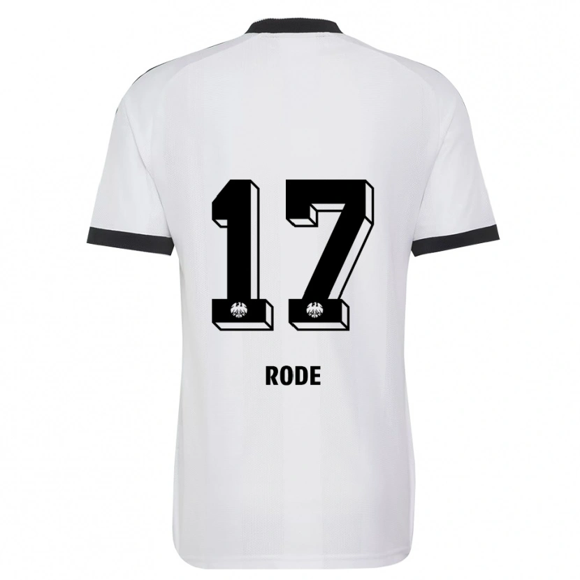 Danxen Hombre Camiseta Sebastian Rode #17 Blanco Negro 2ª Equipación 2026/27 La Camisa México