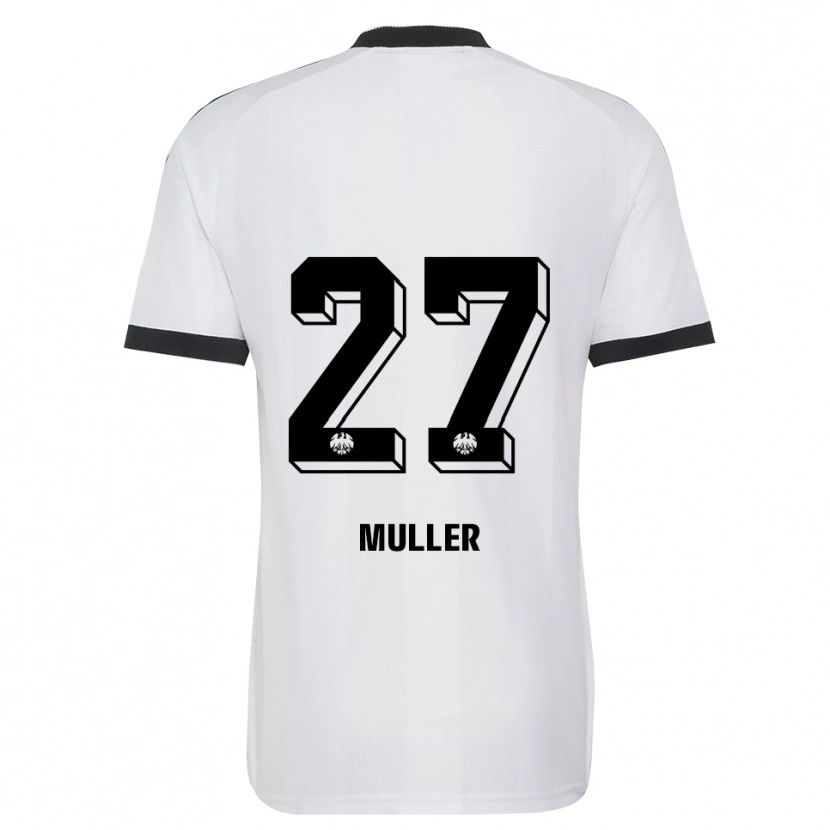 Danxen Hombre Camiseta Mark Müller #27 Blanco Negro 2ª Equipación 2026/27 La Camisa México