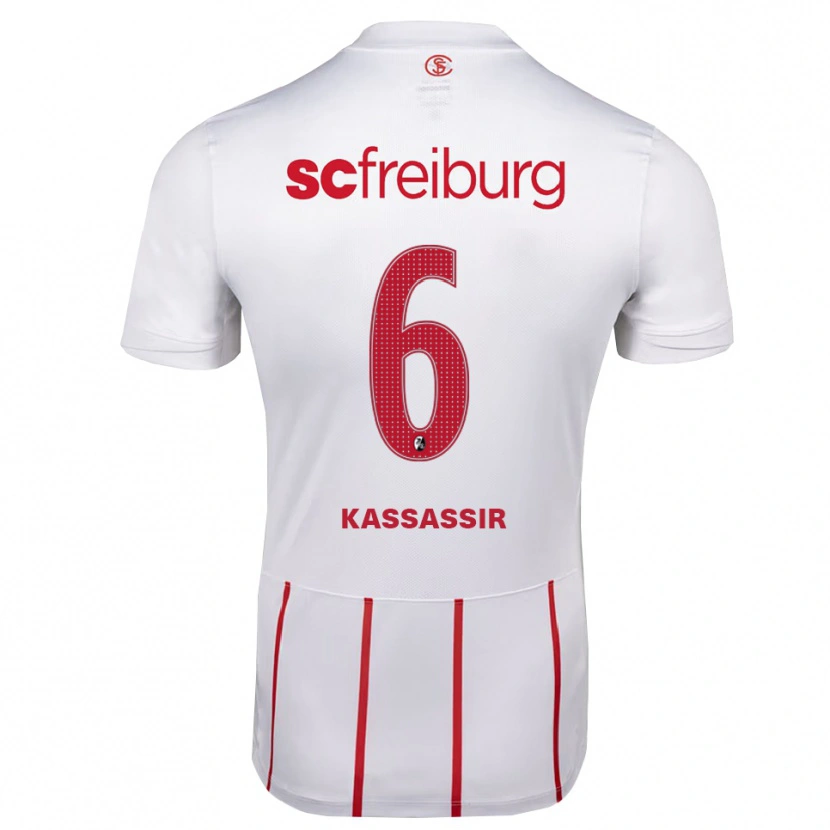 Danxen Hombre Camiseta Malik Kassassir #6 Blanco Rojo Amarillo 2ª Equipación 2026/27 La Camisa México