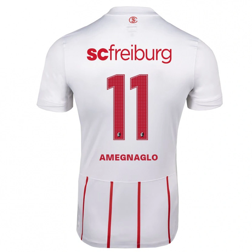 Danxen Hombre Camiseta David Amegnaglo #11 Blanco Rojo Amarillo 2ª Equipación 2026/27 La Camisa México