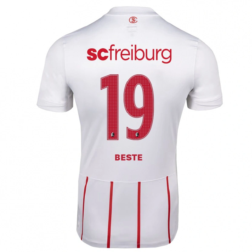Danxen Hombre Camiseta Niklas Beste #19 Blanco Rojo Amarillo 2ª Equipación 2026/27 La Camisa México