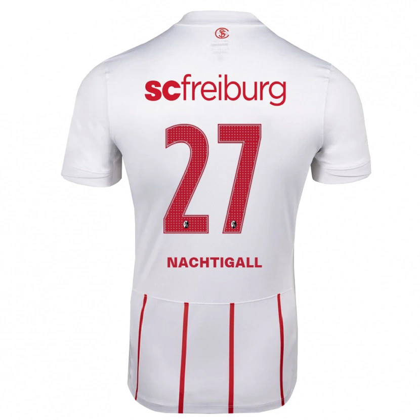 Danxen Hombre Camiseta Sophie Nachtigall #27 Blanco Rojo Amarillo 2ª Equipación 2026/27 La Camisa México