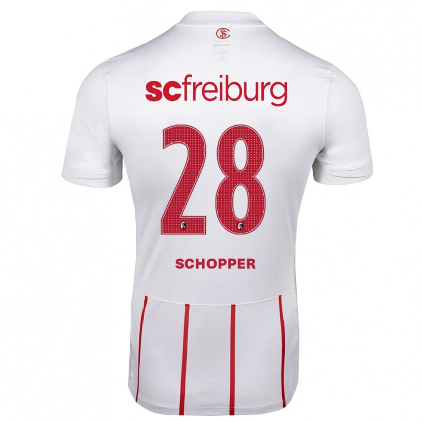 Danxen Hombre Camiseta David Schopper #28 Blanco Rojo Amarillo 2ª Equipación 2026/27 La Camisa México
