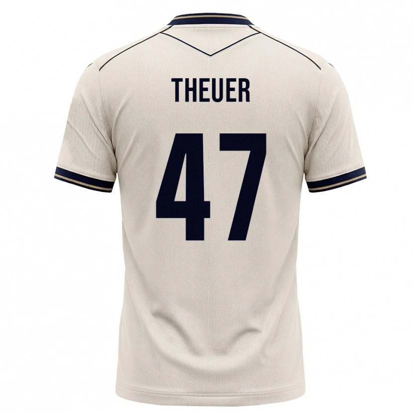 Danxen Hombre Camiseta Maximilian Theuer #47 Blanco Roto Azul Tinta 2ª Equipación 2026/27 La Camisa México