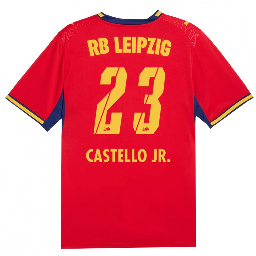 Danxen Hombre Camiseta Castello Lukeba #23 Azul Real Rojo Amarillo 2ª Equipación 2026/27 La Camisa México