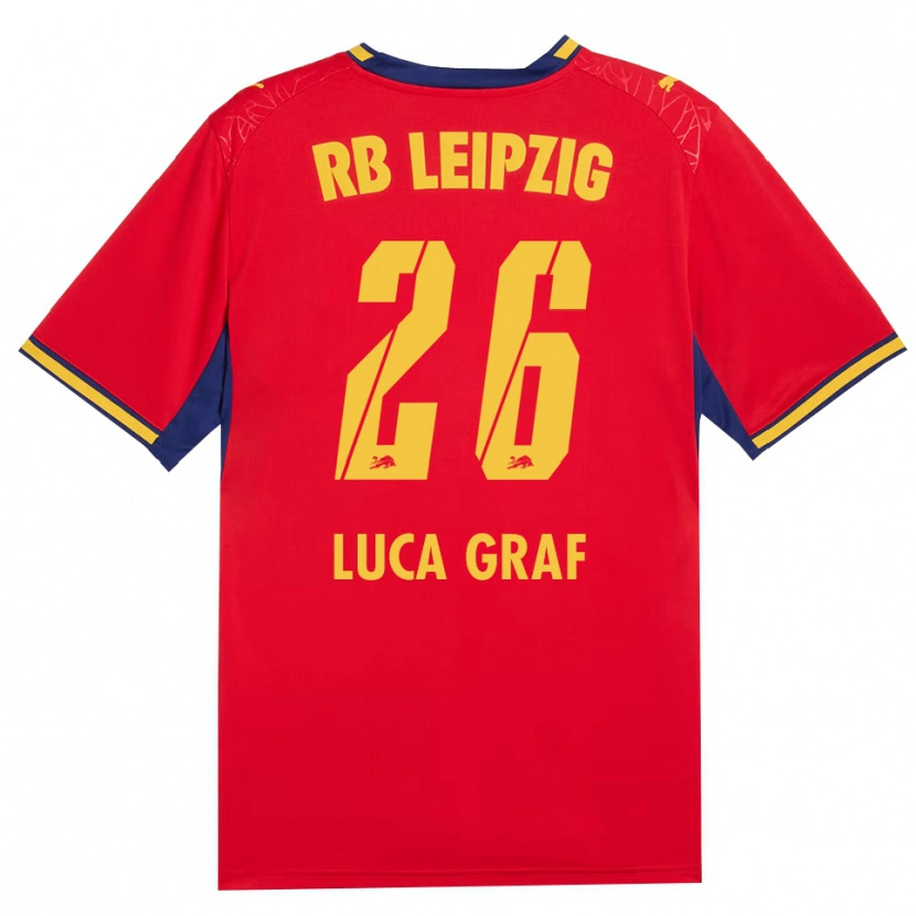 Danxen Hombre Camiseta Luca Marie Graf #26 Azul Real Rojo Amarillo 2ª Equipación 2026/27 La Camisa México