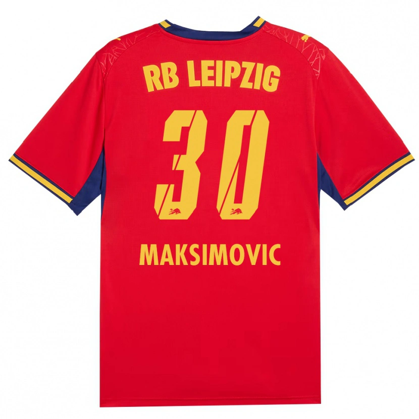 Danxen Hombre Camiseta Andrija Maksimovic #30 Azul Real Rojo Amarillo 2ª Equipación 2026/27 La Camisa México