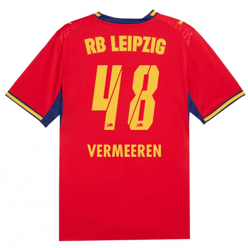 Danxen Hombre Camiseta Arthur Vermeeren #48 Azul Real Rojo Amarillo 2ª Equipación 2026/27 La Camisa México