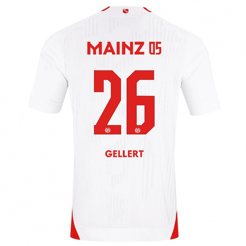 Danxen Hombre Camiseta Mona Gellert #26 Blanco Rojo Amarillo 2ª Equipación 2026/27 La Camisa México
