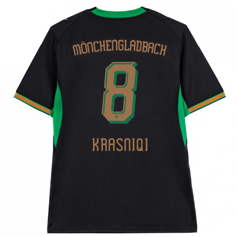 Danxen Hombre Camiseta Engjell Krasniqi #8 Negro Naranja Verde Marrón 2ª Equipación 2026/27 La Camisa México