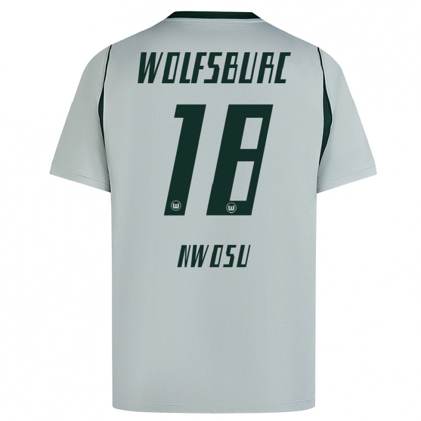 Danxen Hombre Camiseta Lewis Nwosu #18 Verde Gris 2ª Equipación 2026/27 La Camisa México