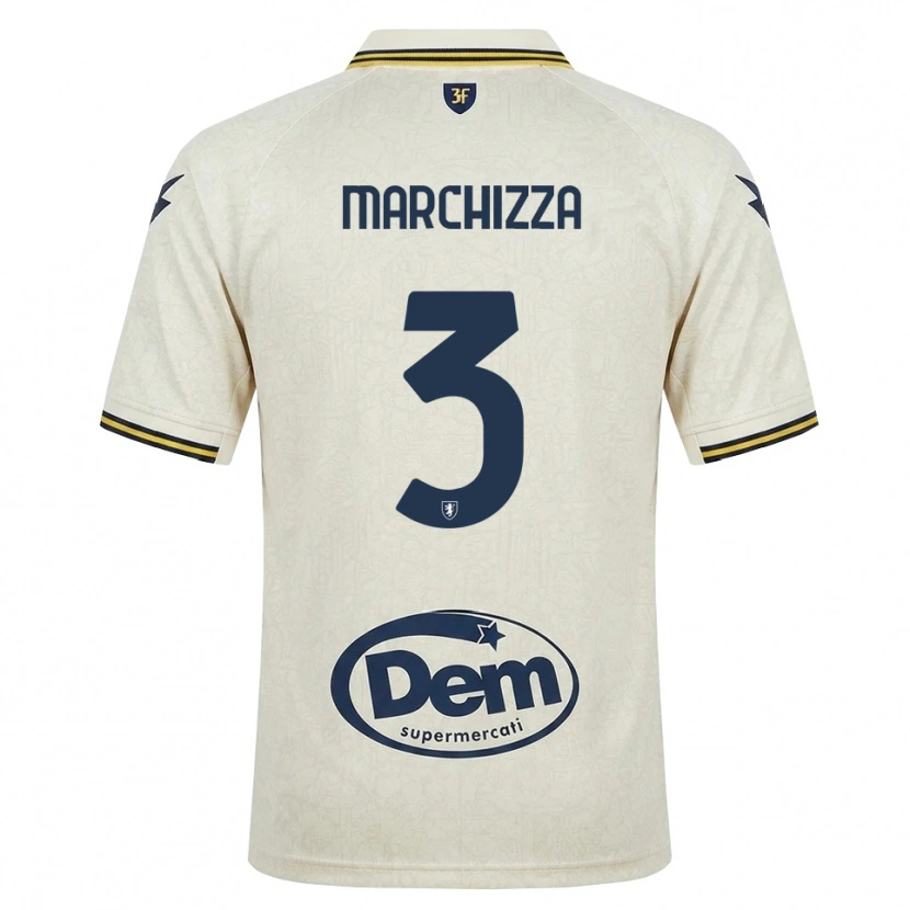 Danxen Hombre Camiseta Riccardo Marchizza #3 Oldlace Amarillo Negro 2ª Equipación 2026/27 La Camisa México