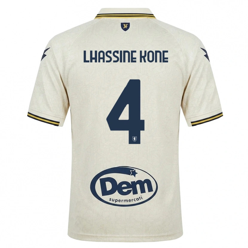 Danxen Hombre Camiseta Ben Lhassine Kone #4 Oldlace Amarillo Negro 2ª Equipación 2026/27 La Camisa México