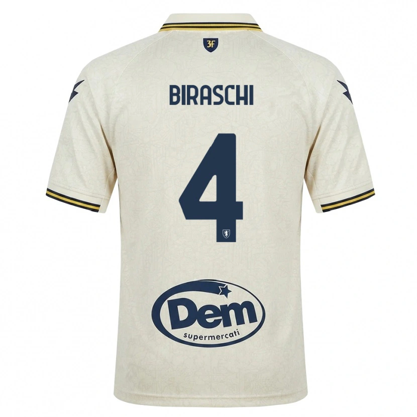 Danxen Hombre Camiseta Davide Biraschi #4 Oldlace Amarillo Negro 2ª Equipación 2026/27 La Camisa México
