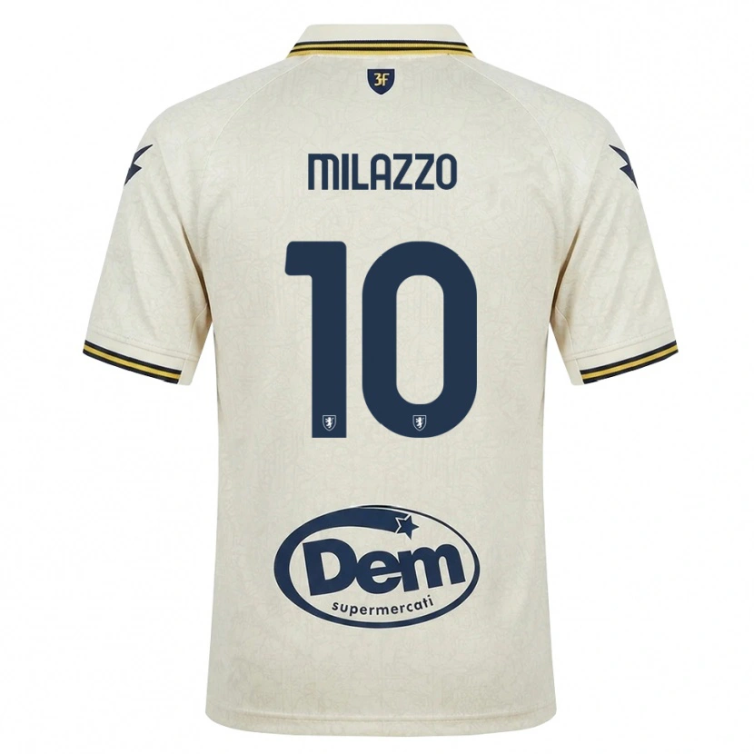 Danxen Hombre Camiseta Simone Milazzo #10 Oldlace Amarillo Negro 2ª Equipación 2026/27 La Camisa México