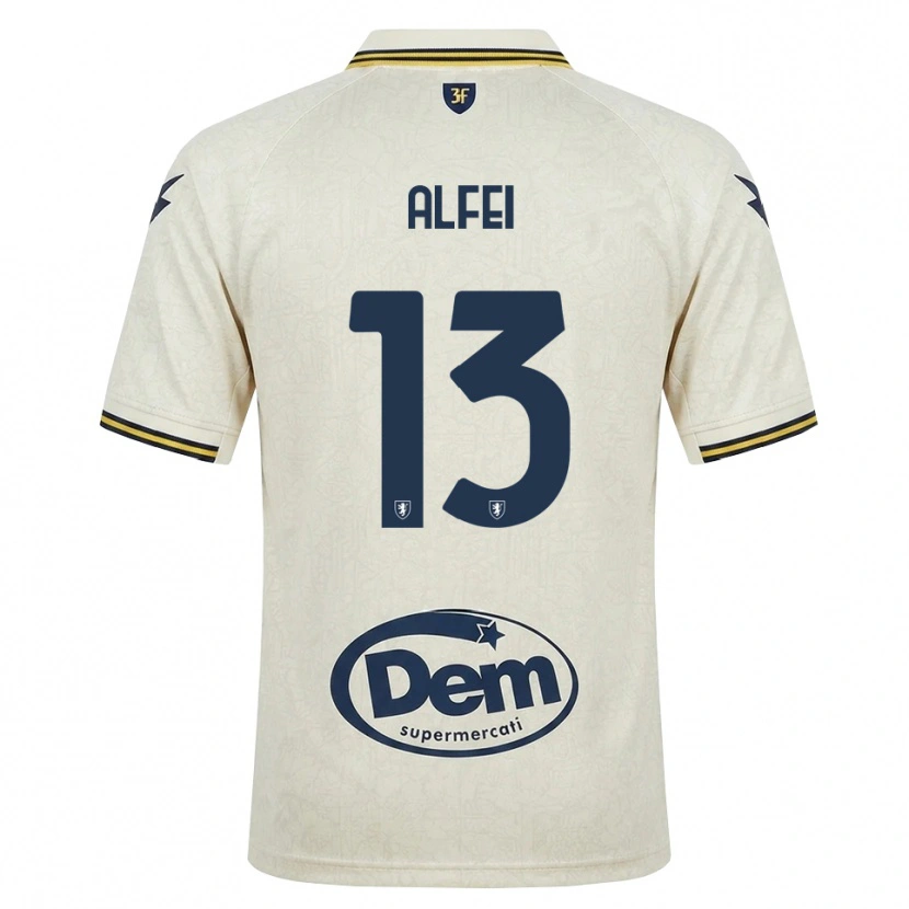 Danxen Hombre Camiseta Francesco Alfei #13 Oldlace Amarillo Negro 2ª Equipación 2026/27 La Camisa México
