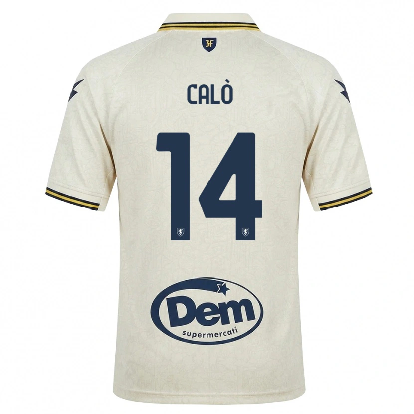 Danxen Hombre Camiseta Giacomo Calò #14 Oldlace Amarillo Negro 2ª Equipación 2026/27 La Camisa México