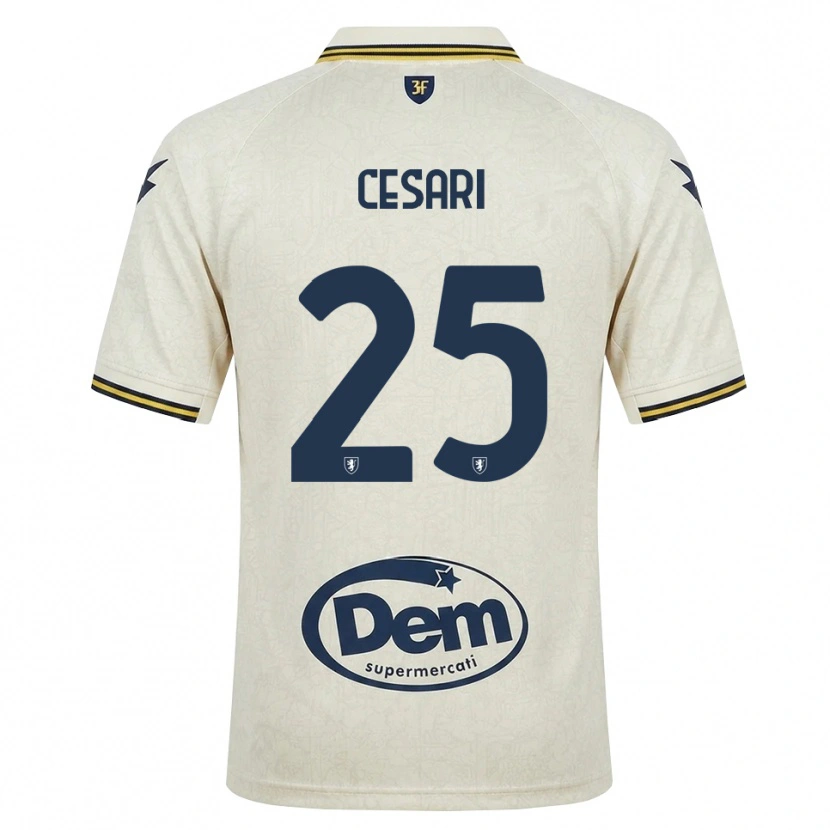 Danxen Hombre Camiseta Nicolò Cesari #25 Oldlace Amarillo Negro 2ª Equipación 2026/27 La Camisa México