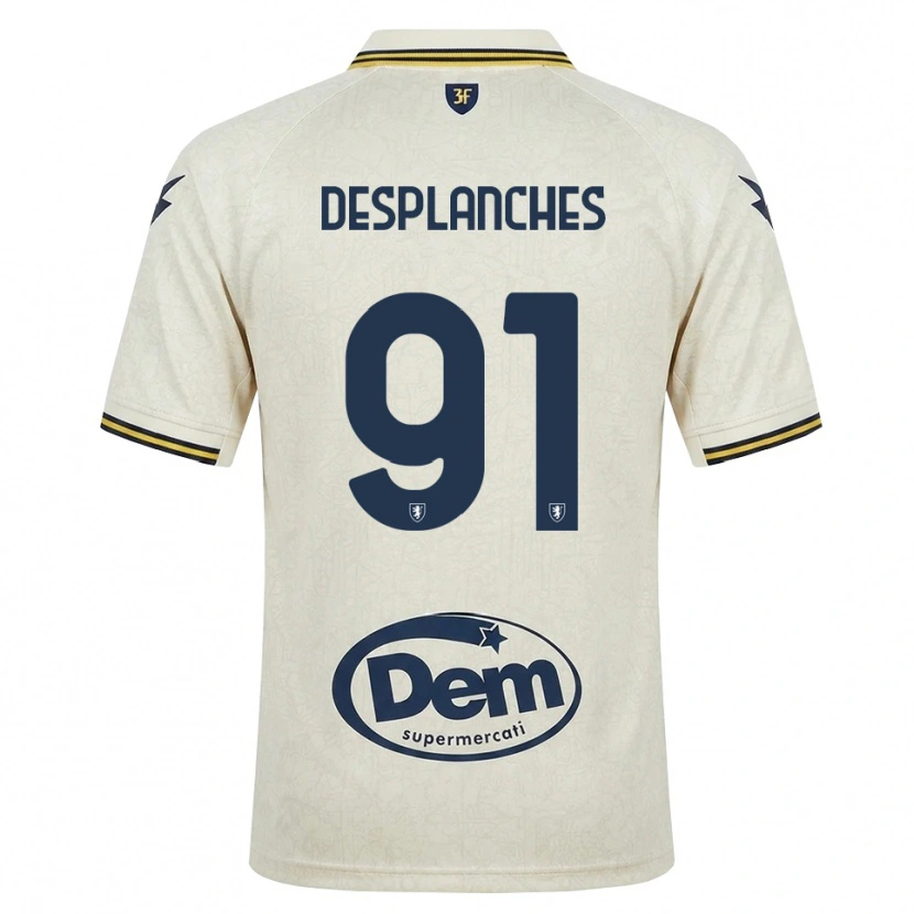 Danxen Hombre Camiseta Sebastiano Desplanches #91 Oldlace Amarillo Negro 2ª Equipación 2026/27 La Camisa México