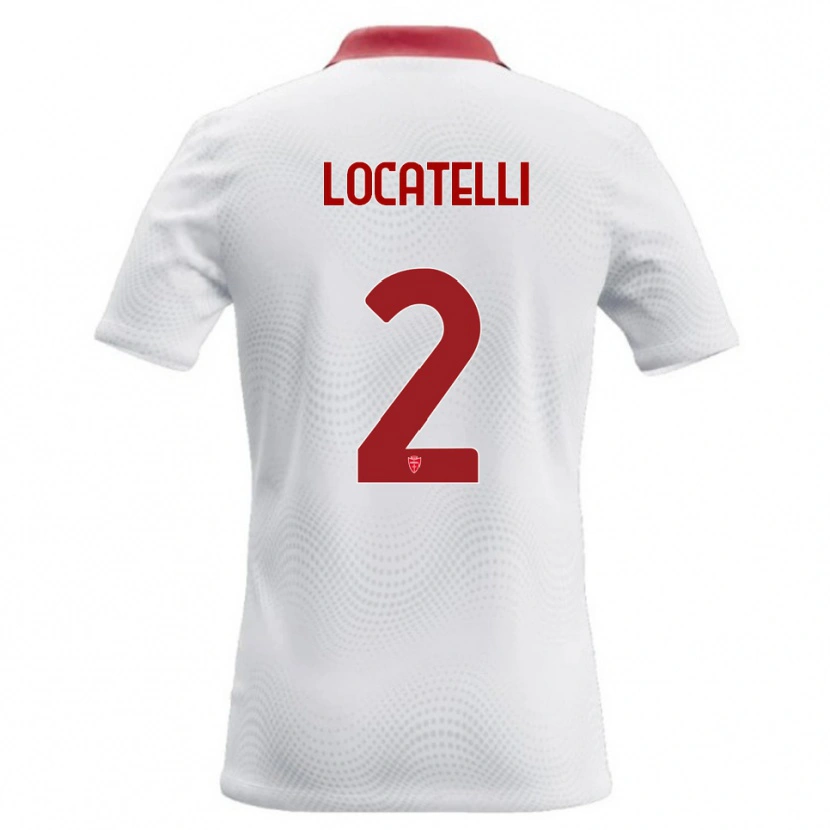 Danxen Hombre Camiseta Gabriel Locatelli #2 Blanco Rojo 2ª Equipación 2026/27 La Camisa México