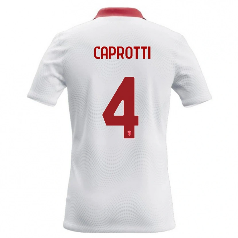 Danxen Hombre Camiseta Carlo Caprotti #4 Blanco Rojo 2ª Equipación 2026/27 La Camisa México